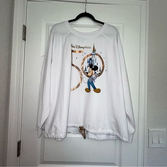 Disney Walt Disney World 50th Anniversary Mickey Mouse Lightweight Sweatshirt - Picture 1 of 7